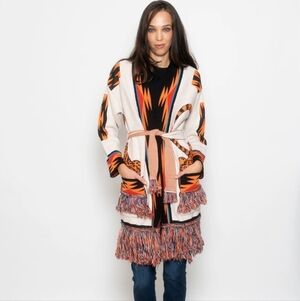 Akep Leopard Fringe Cardigan, VGUC, Size 8